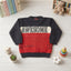 Kids Charcoal & Red Colorblock "AWESOME" Knit Sweater