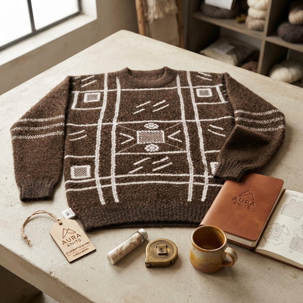 Boys Brown Winter Sweater, Warm Cozy and Stylish Kids Winter Wear