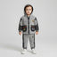 Toddler Boys Black and White Patterned Hoodie and Jogger Set