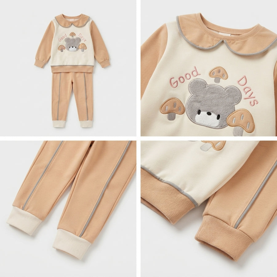 Girls Good Days Bear Print Tracksuit — Photo 2