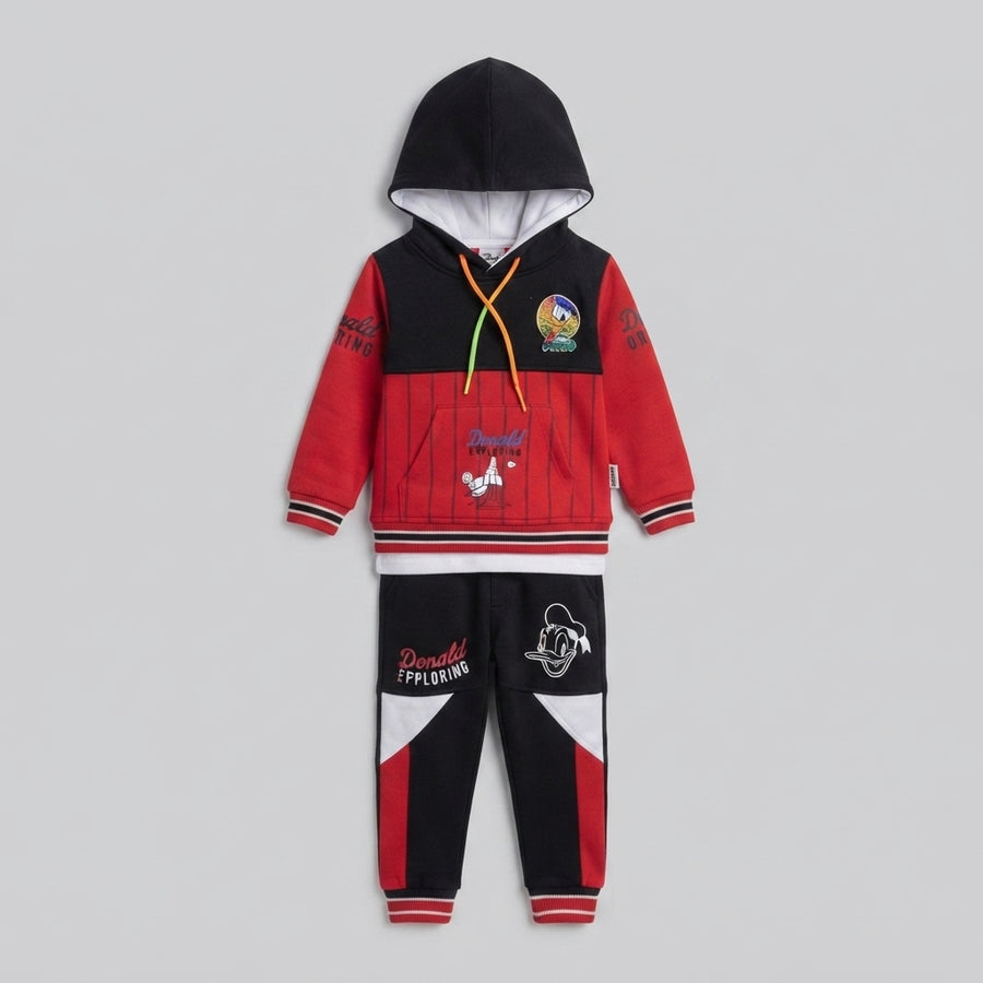 Donald Duck Red &amp; Black Kids Hoodie Outfit Set