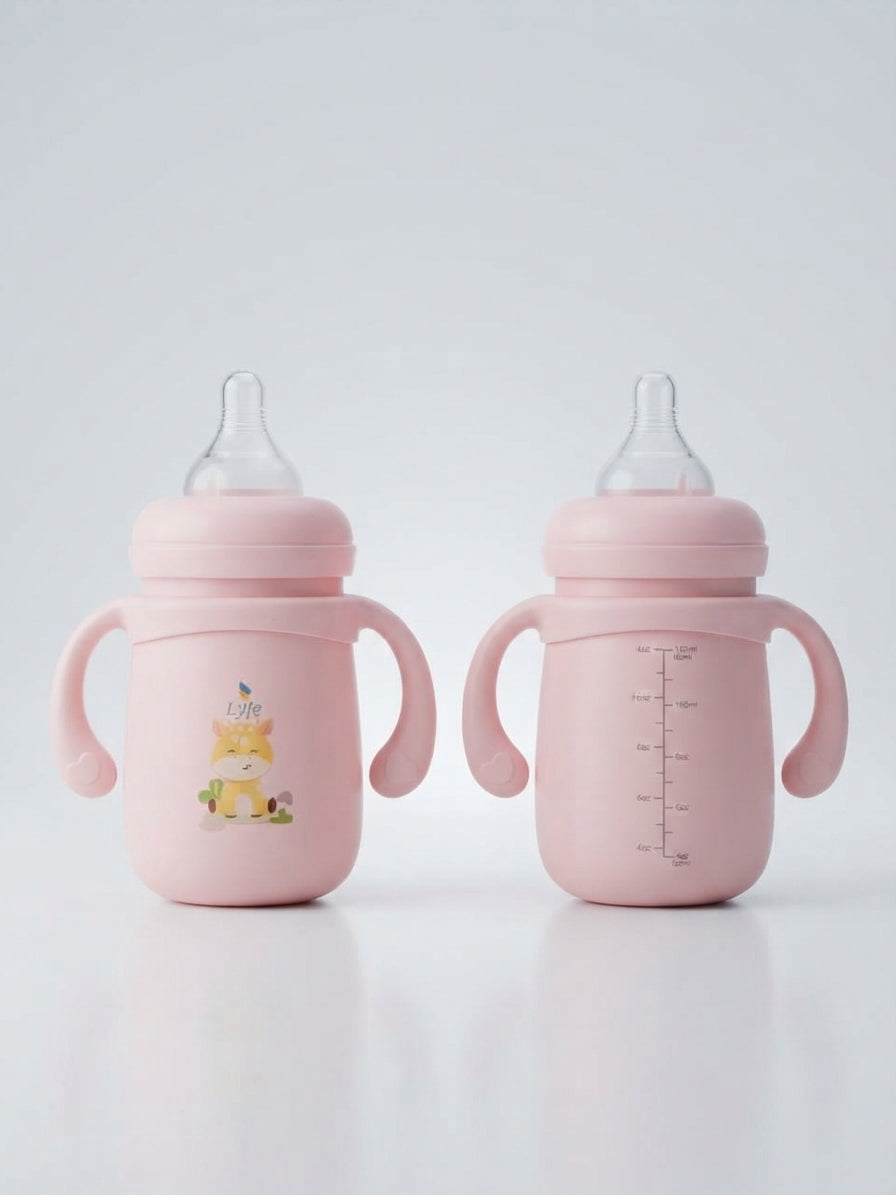 7oz Silicone Baby Feeder Pink