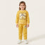 Toddler Girls' Mustard Yellow Velour Sweatshirt and Joggers Set with Butterfly Bow Graphic