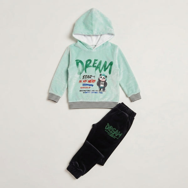 Velvet Two-Piece Hoodie Style Suit for Boys — Photo 2