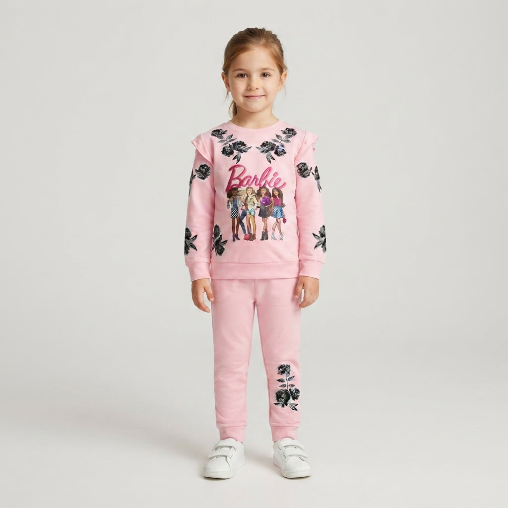 Girls Barbie Crewneck Tracksuit — Photo 3
