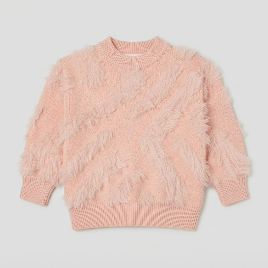 Girls Pink Wool Sweater — Photo 2