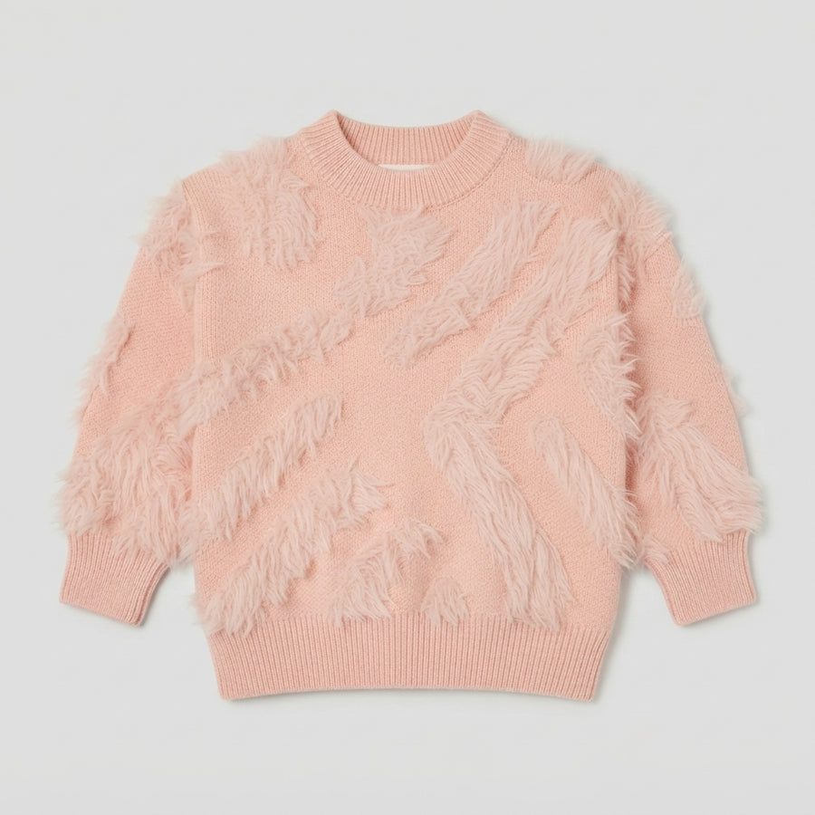 Girls Pink Wool Sweater — Photo 2