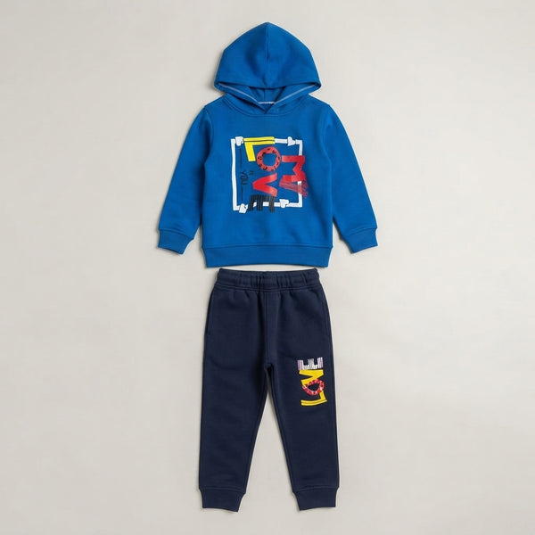 Boys Royal Blue Hooded Sweatshirt and Joggers Set