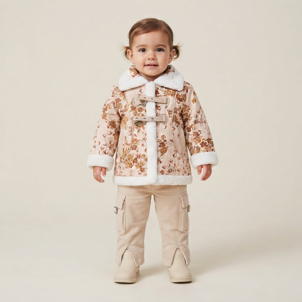 Girls 2-Piece Floral Winter Suit | Warm Kids Outfit