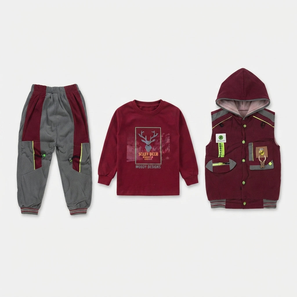 Boys Premium Velvet 3-Piece Winter Suit — Photo 2