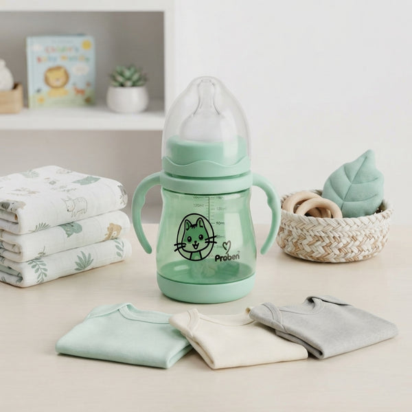 Cute Cat Baby Feeder 180ml Green