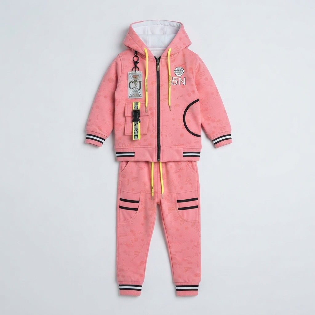 Boys Pink 5N Graphic Tracksuit Set — Photo 2