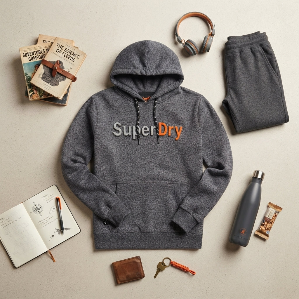 Boys' Grey Marl Hooded Pullover — Photo 2