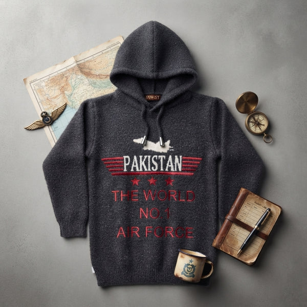 Charcoal Grey Hooded Sweater — Photo 2