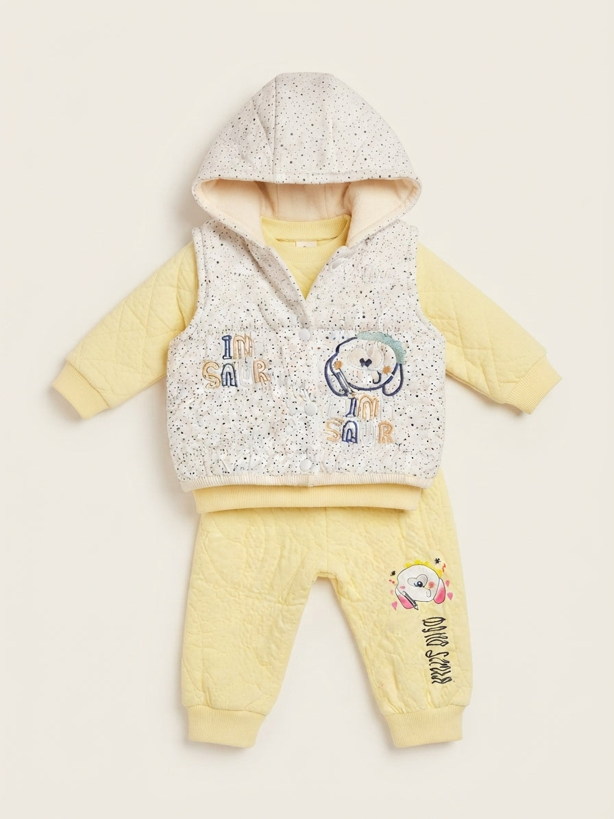Baby Girl Yellow Dino Outfit Set — Photo 2
