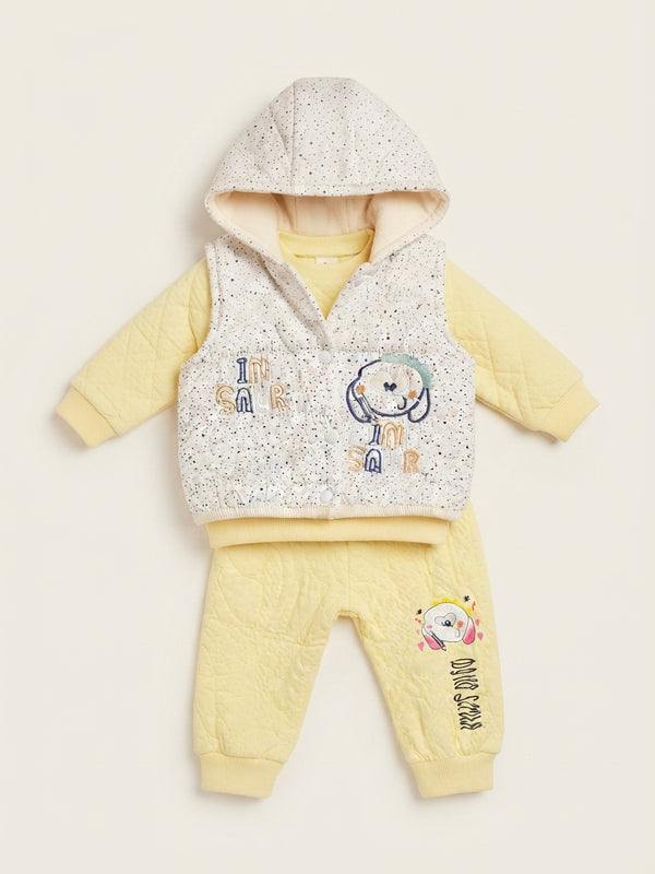 Baby Girl Yellow Dino Outfit Set — Photo 2