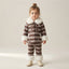 Girls Brown Striped Fur-Trim Coat Set | Winter Kids Wear