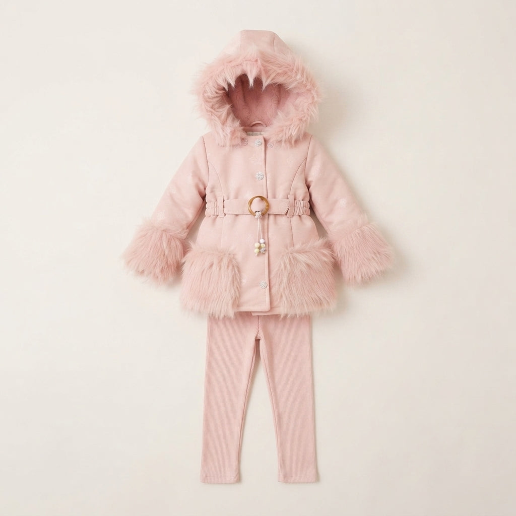 Girls Stylish 2 Piece Fur Suit — Photo 3