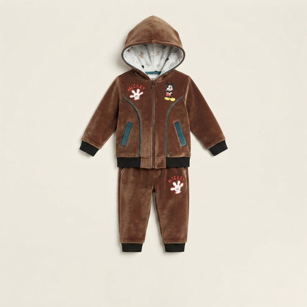 Boys Brown Mickey Mouse Tracksuit — Photo 2