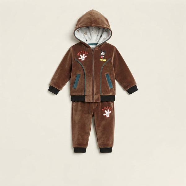 Boys Brown Mickey Mouse Tracksuit — Photo 2