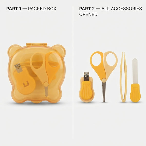 Yellow Baby Nail Care Kit In Bear Shape