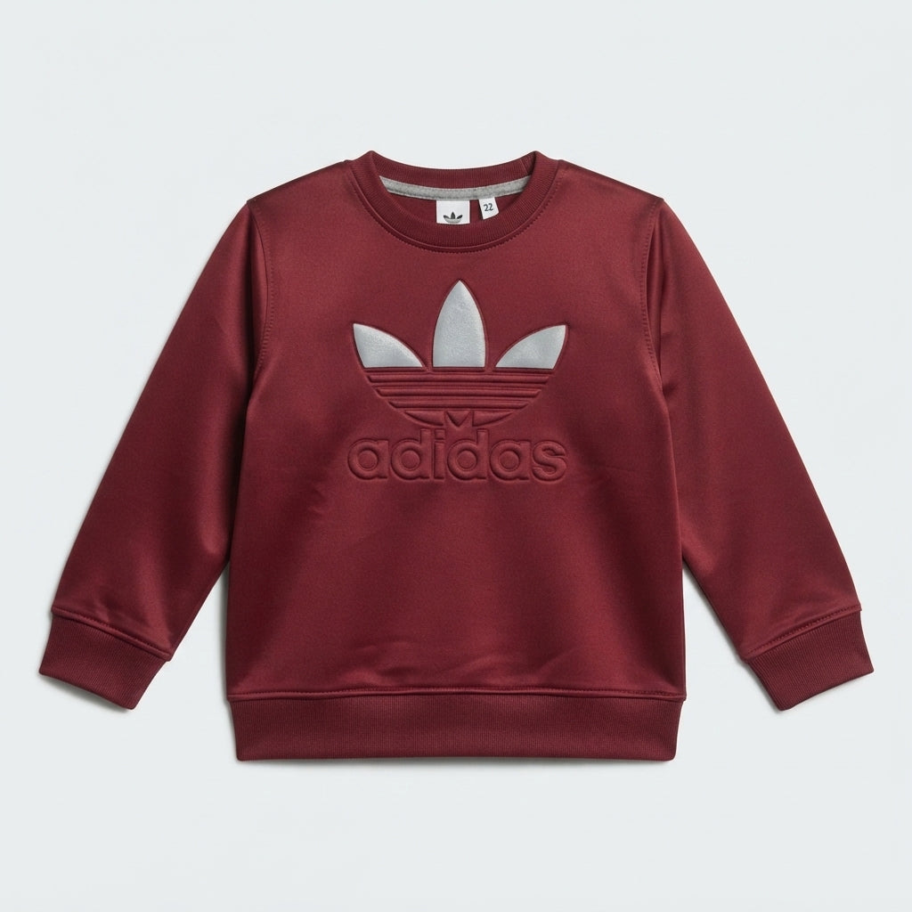 Boys' Maroon Embossed Graphic Crew Sweatshirt — Photo 2
