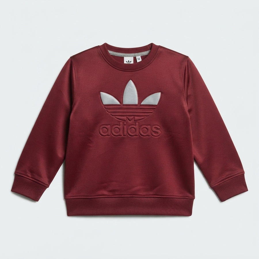 Boys' Maroon Embossed Graphic Crew Sweatshirt — Photo 2