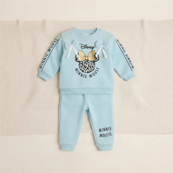 Baby Girl Sky Blue Minnie Mouse Set — Photo 2