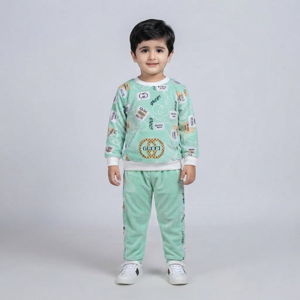 Kids 2 Piece Fleece Suit, Comfortable Casual Winter Wear