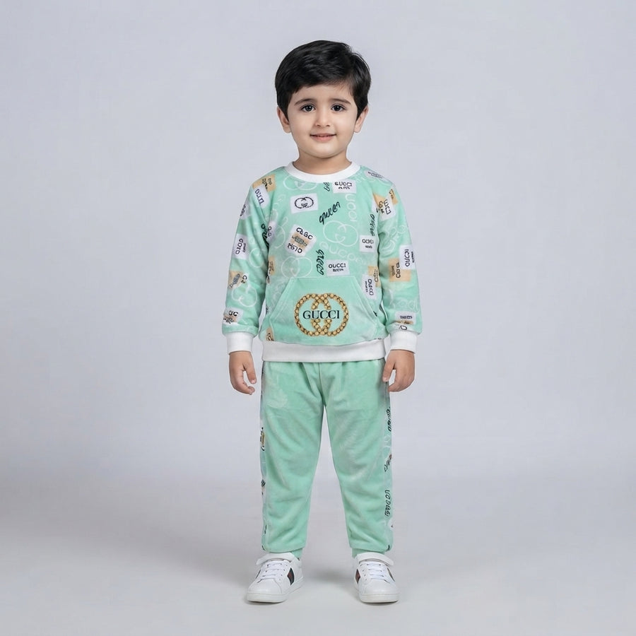 Kids 2 Piece Fleece Suit, Comfortable Casual Winter Wear