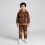 Brown Velvet Hooded Tracksuit with Cargo Pockets for Boys | Kids Winter Wear – Iqra Garments