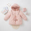 Girls Pink Puffer Coat with Fux Fur Hood