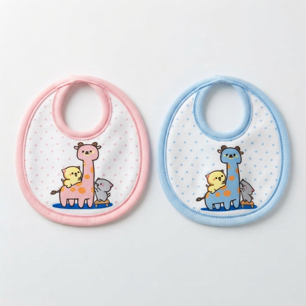 Cute Giraffe & Friends Baby Feeding Bibs Set