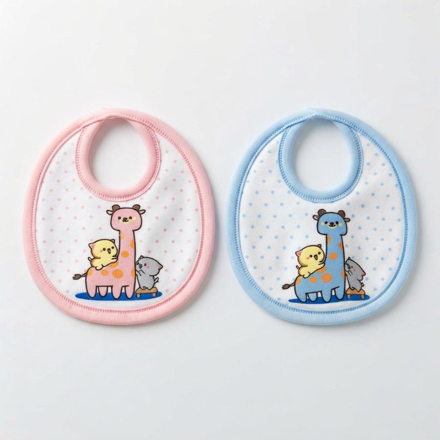 Cute Giraffe & Friends Baby Feeding Bibs Set