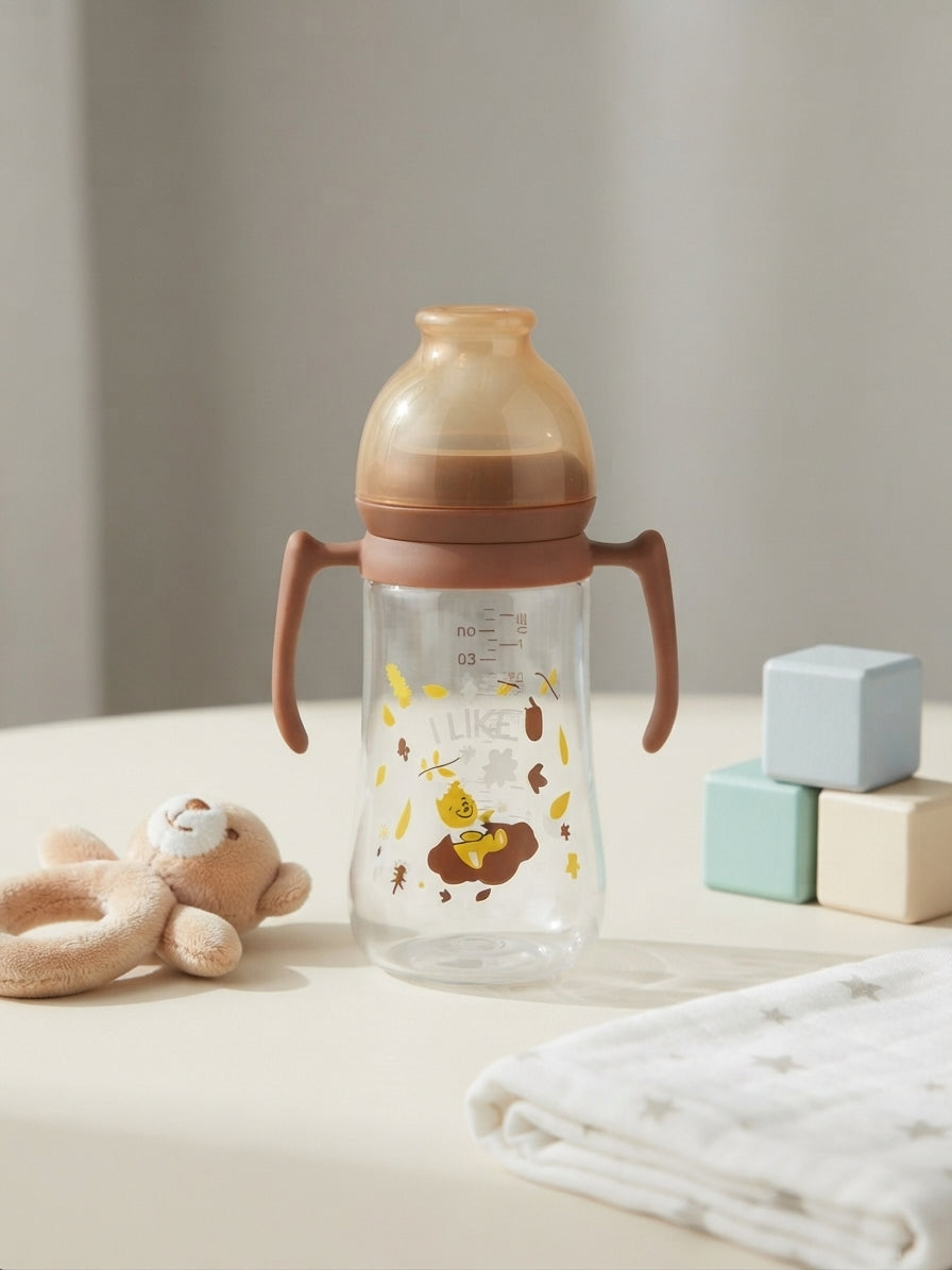 Brown Print Medicated Baby Feeder  8 Oz