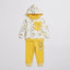 Cute Girls "Hello Kitty" Printed Hooded Top & Yellow Trouser Winter Set