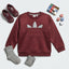 Boys' Maroon Embossed Graphic Crew Sweatshirt