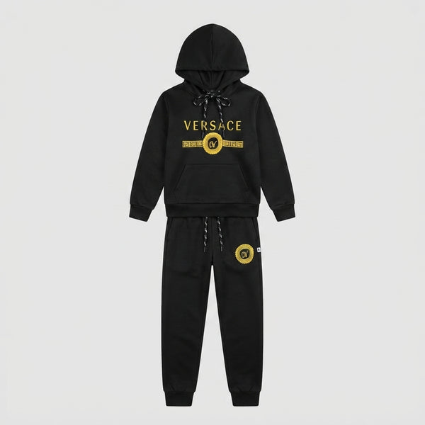 Boys Black Gold Branded Hoodie Tracksuit | Iqra Garments — Photo 2