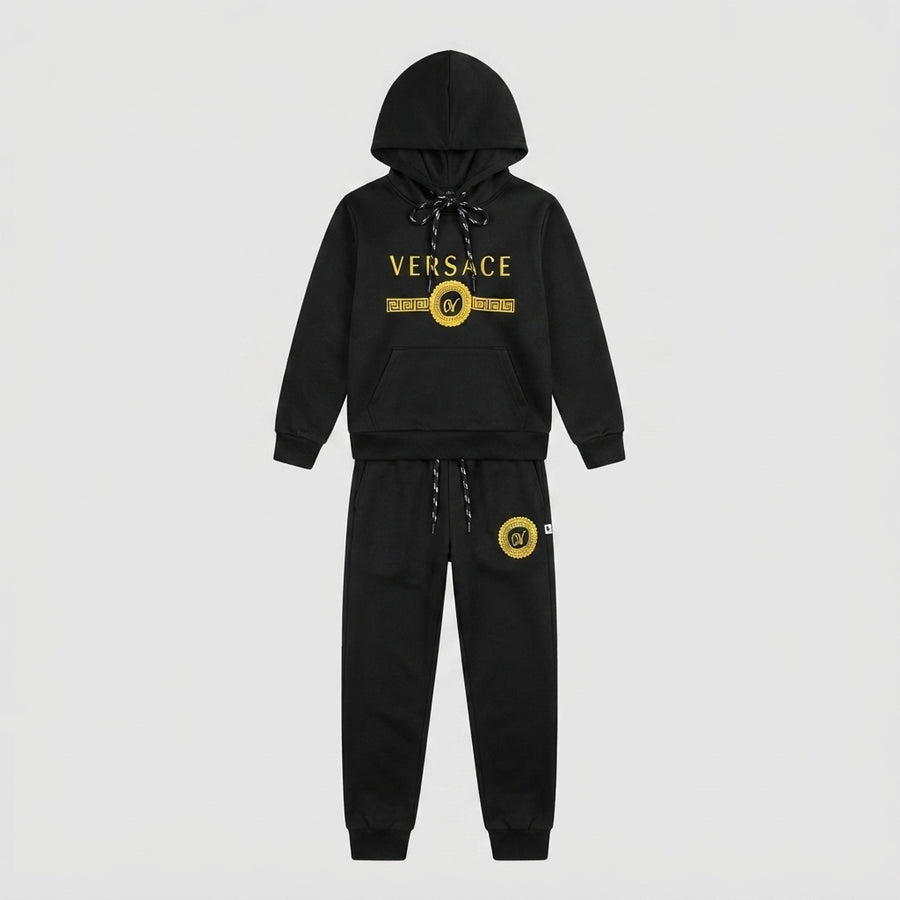 Boys Black Gold Branded Hoodie Tracksuit | Iqra Garments — Photo 2