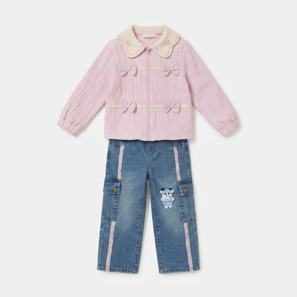 Girls 2-Piece Stylish Pink Attire — Photo 2