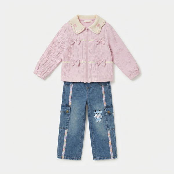 Girls 2-Piece Stylish Pink Attire — Photo 2
