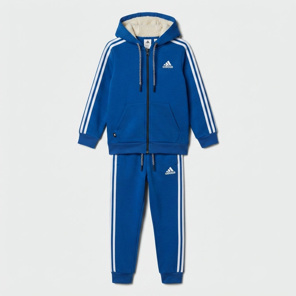 Boys Royal Blue Sherpa-Lined Athletic Tracksuit — Photo 2