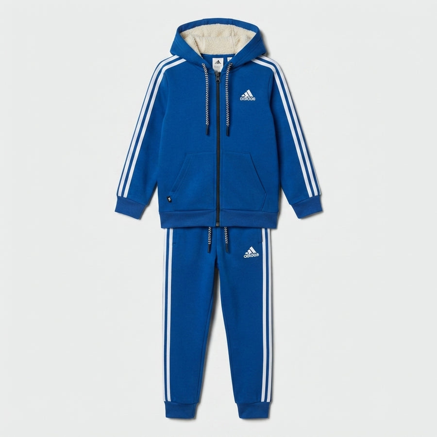 Boys Royal Blue Sherpa-Lined Athletic Tracksuit — Photo 2