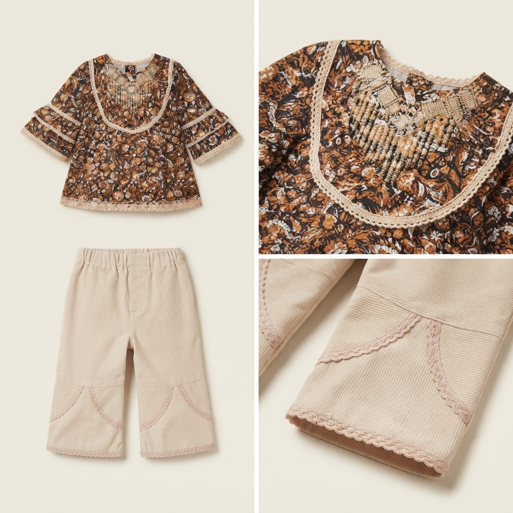 Girls Ethnic Print Suit — Photo 2