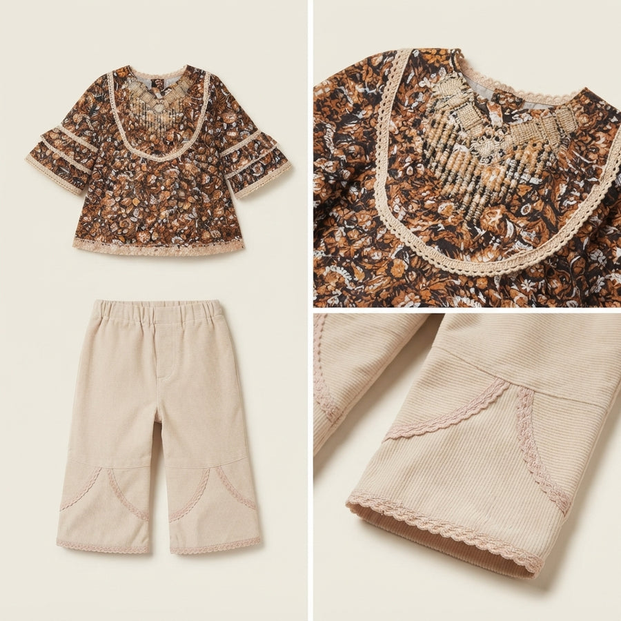 Girls Ethnic Print Suit — Photo 2