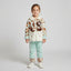 Girls Mint Green & Brown Winter 2-Piece Fur Suit | Kids Warm Tracksuit