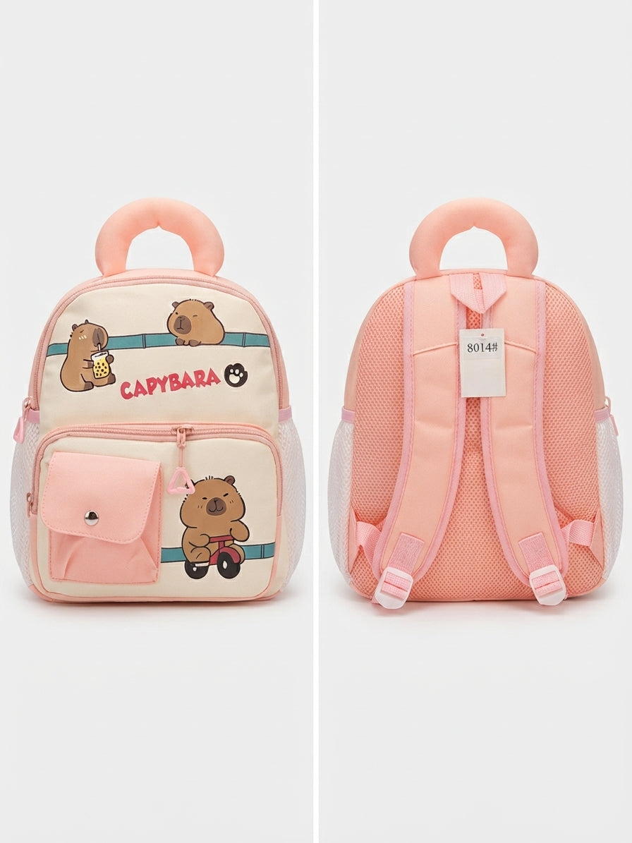 Capybara Pink Kids Backpack