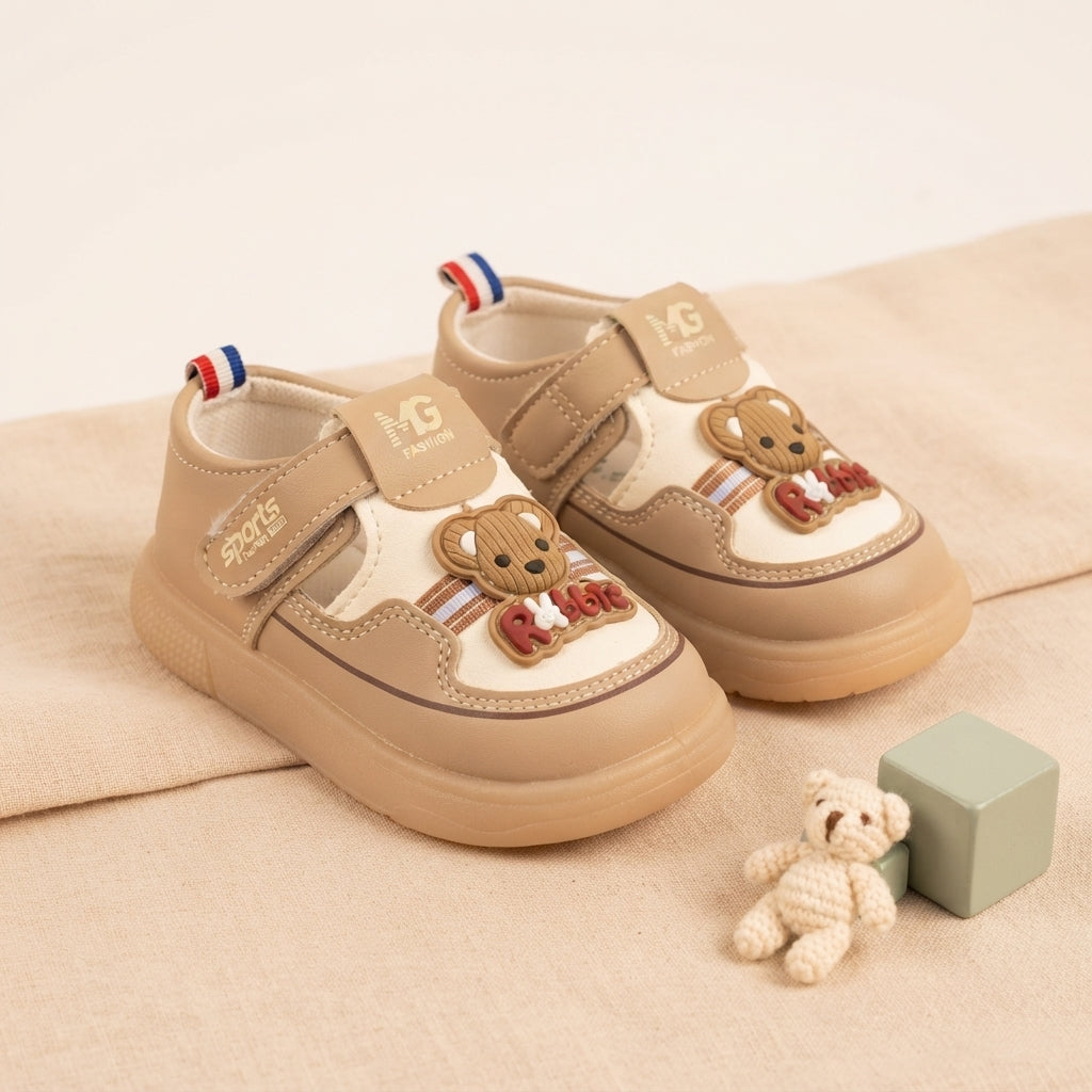 Brown Baby Shoes with Rabbit Design
