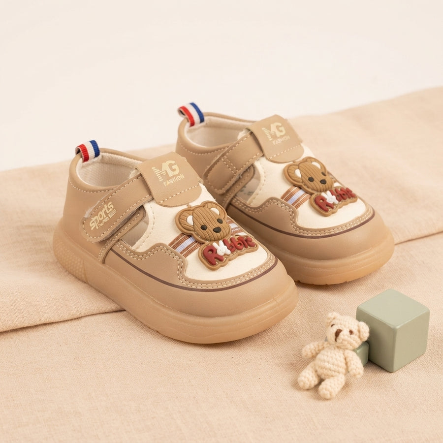 Brown Baby Shoes with Rabbit Design