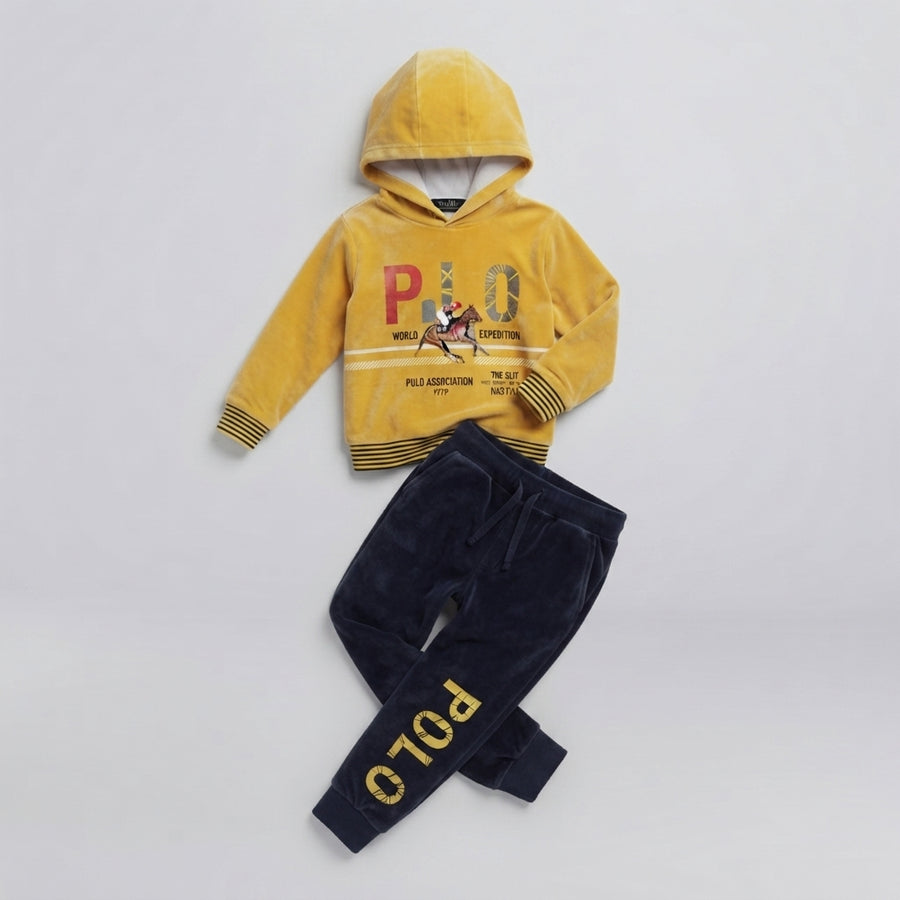 Boys Premium Yellow Velvet 2 Piece Suit — Photo 2